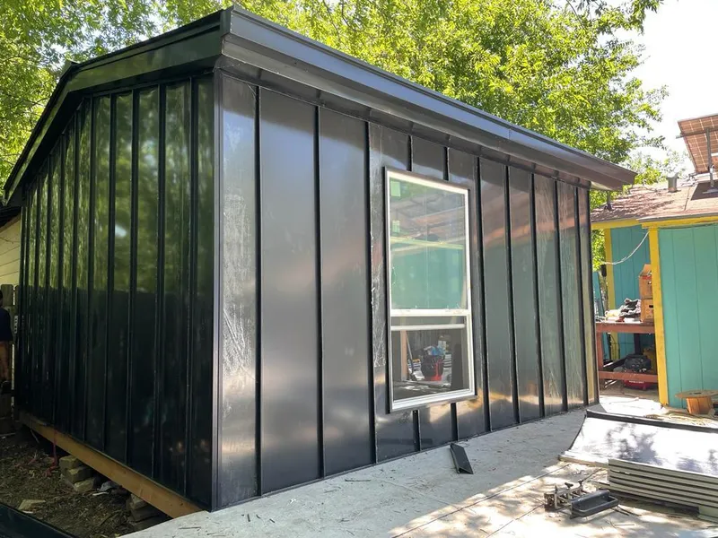 Black standing seam metal wall panels for Metal Roof Installation in Wrightsboro