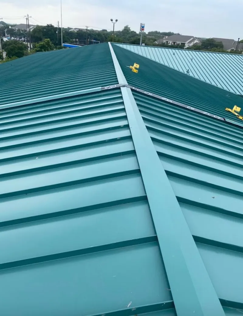 Green commercial metal roof ridge and valley for Metal Roof Repair in Wrightsboro